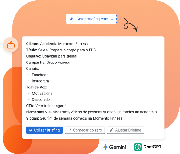 Exemplo de briefing gerado pela IA do Gemini ou ChatGPT no sistema SiGA SW.
